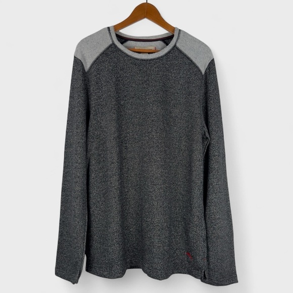 Tommy Bahama Mens Gray Heathered Long Sleeve Crew Neck Pullover Shirt NWT - Picture 2 of 12